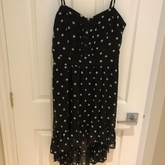 2/$25 Dynamite High-Low Hem Chiffon Polka Dot Dress - Picture 1 of 7